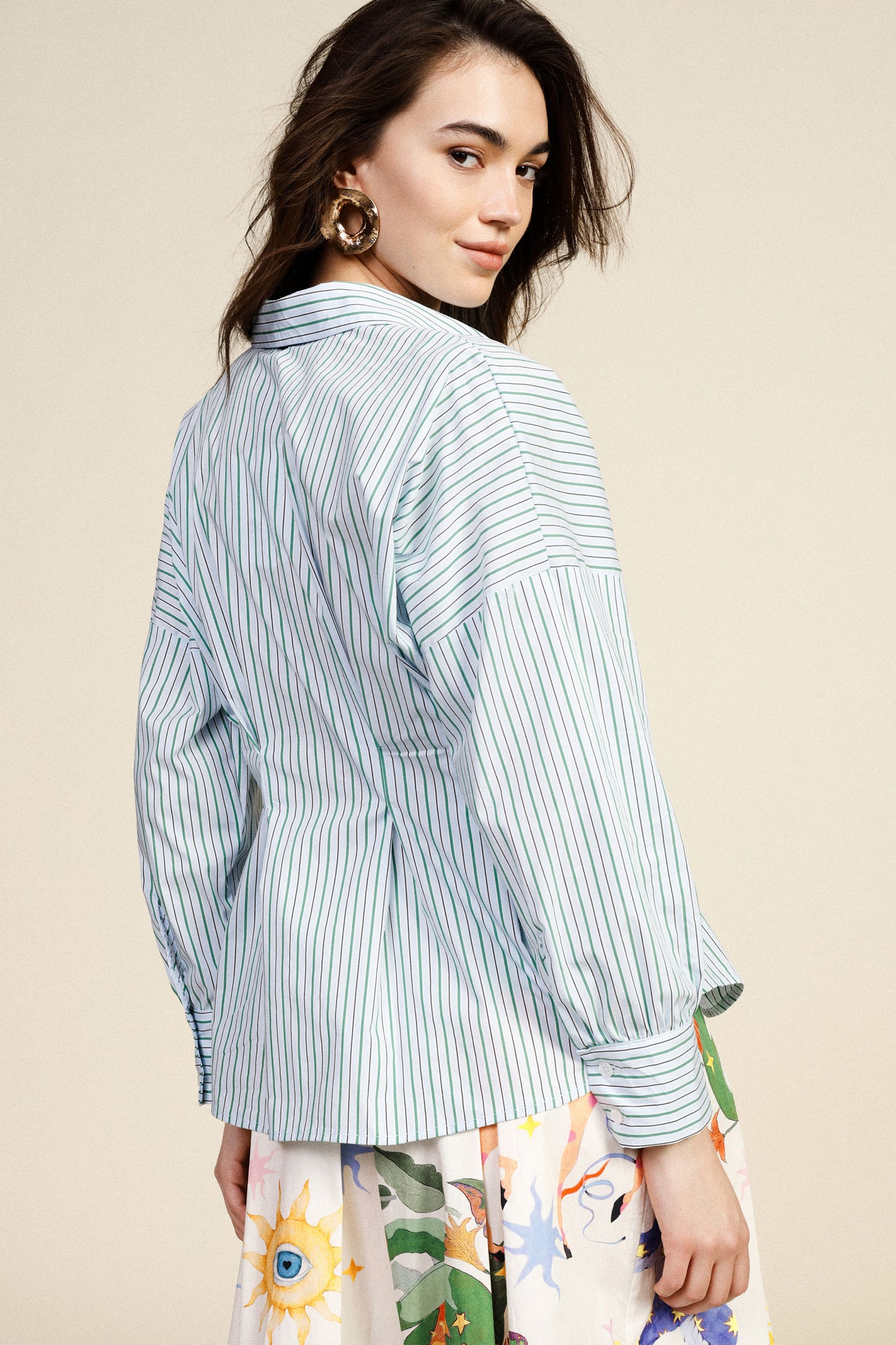 Striped regular-fit shirt with front darts