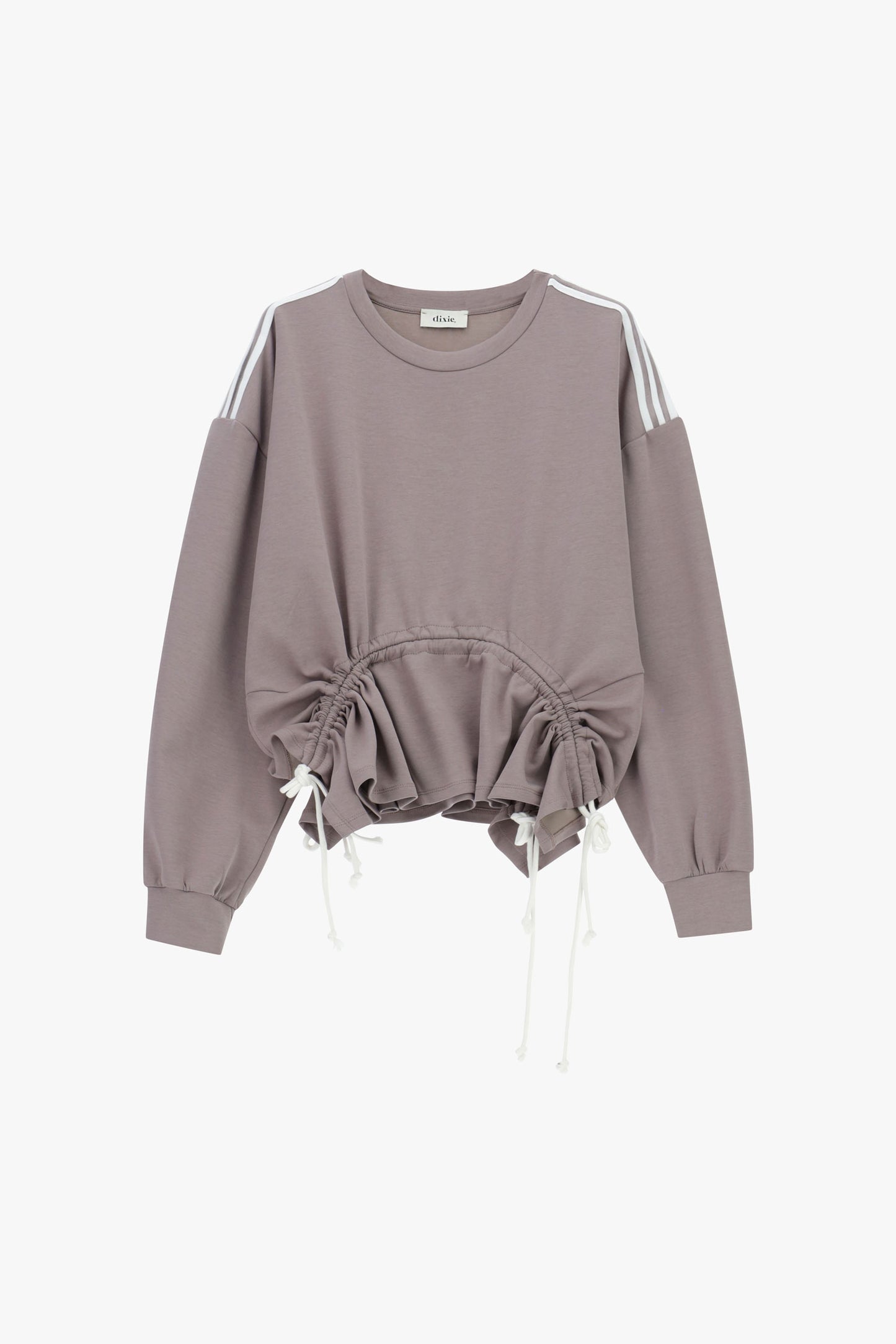 Sweatshirt with waist drawstring and long sleeves – JUST11 women's fashion