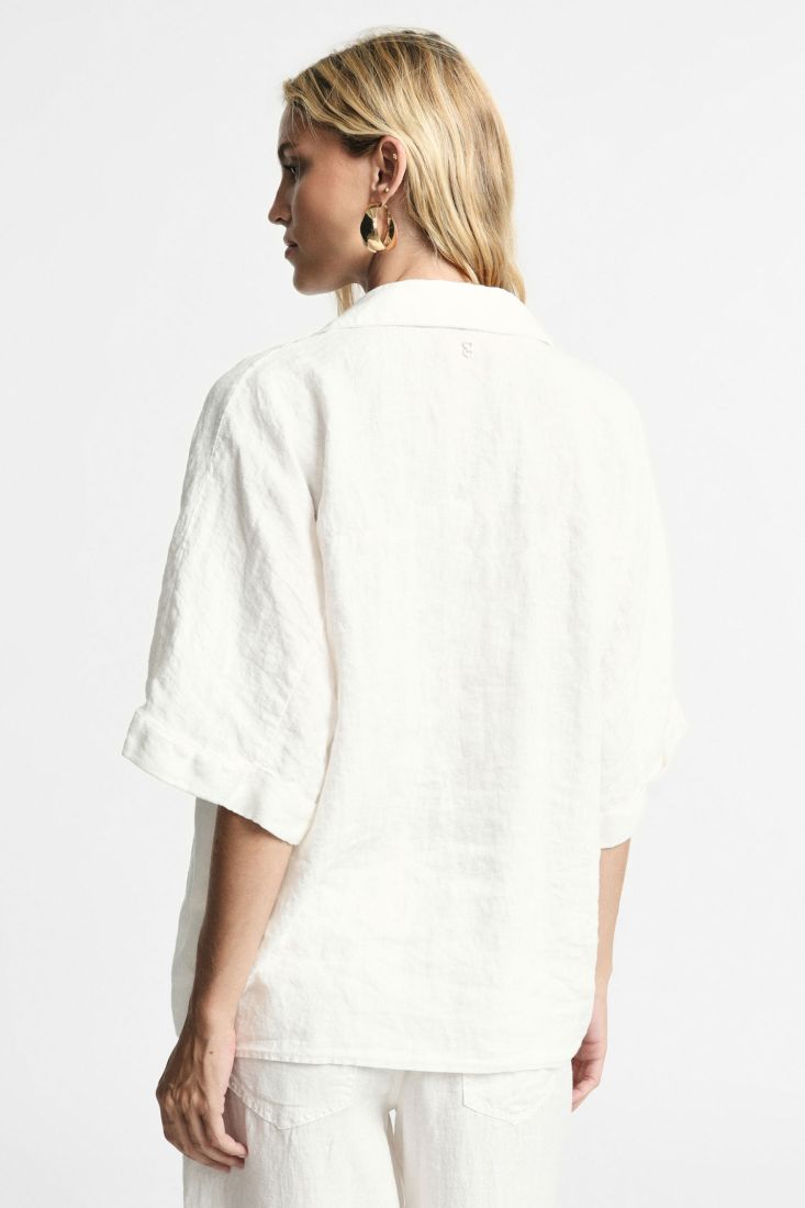 Shirt boxy fit classic collar short sleeves