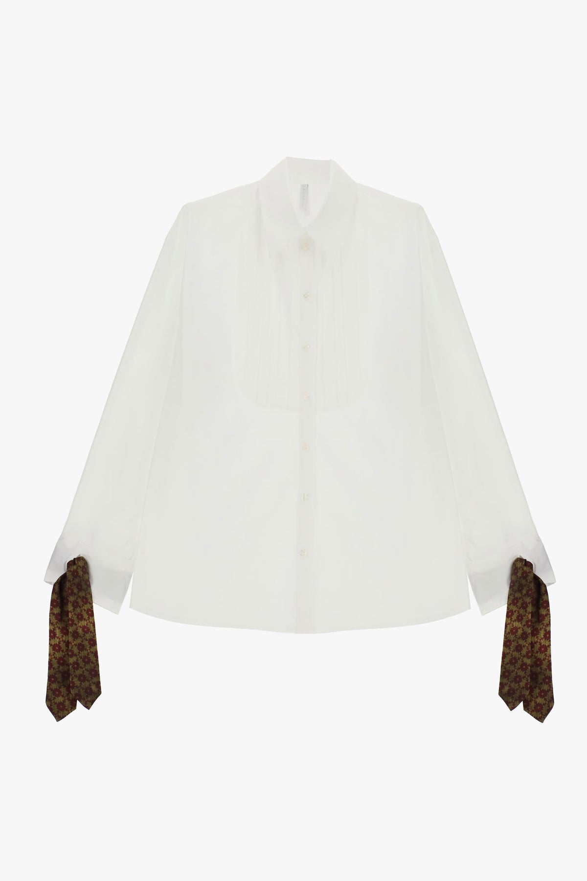 Shirt with printed cuff ties