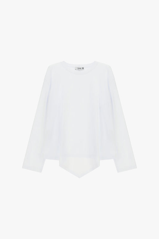 Long-sleeved t-shirt with asymmetric hem