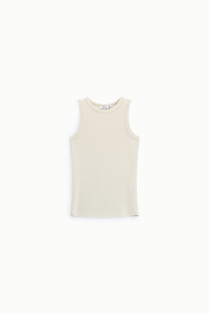 Top sleeveless ribbed round neck regular fit
