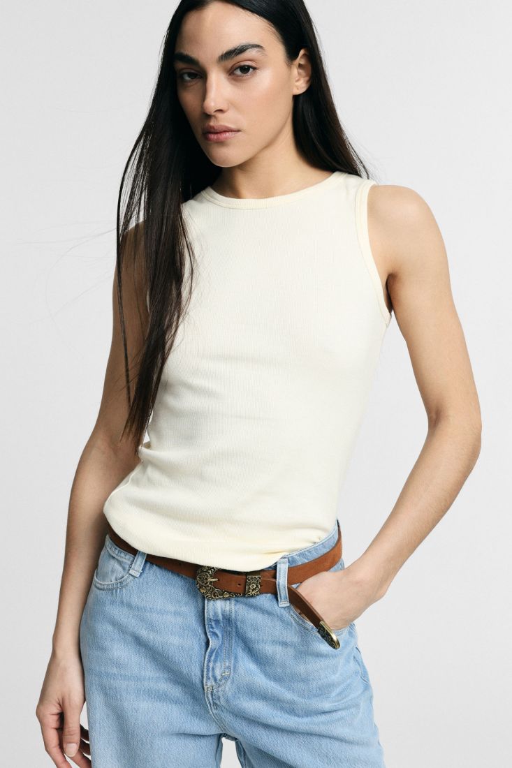 Top sleeveless round neck regular fit
