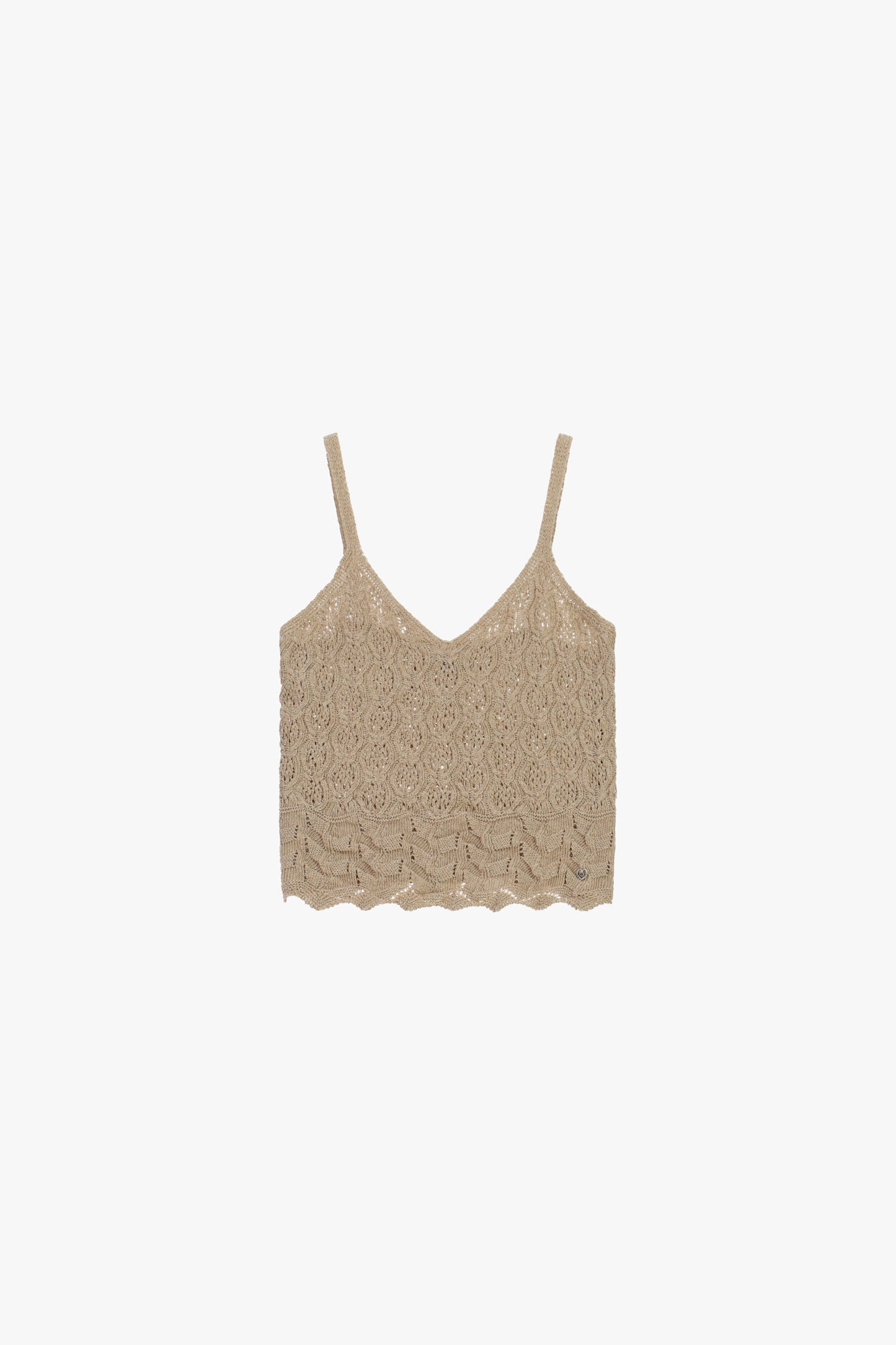 Sleeveless sweater with crochet and thin straps – JUST11 women's fashion