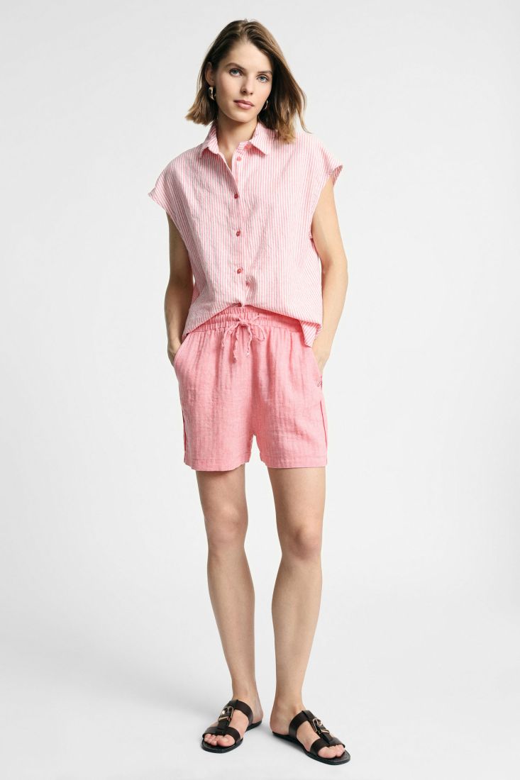 Regular-fit shorts with elastic waist and drawstring – JUST11 women's fashion