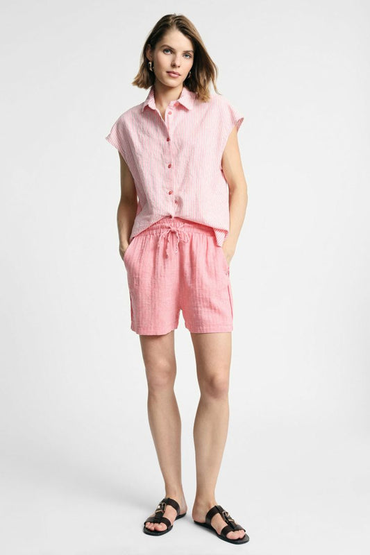 Regular-fit shorts with elastic waist and drawstring – JUST11 women's fashion