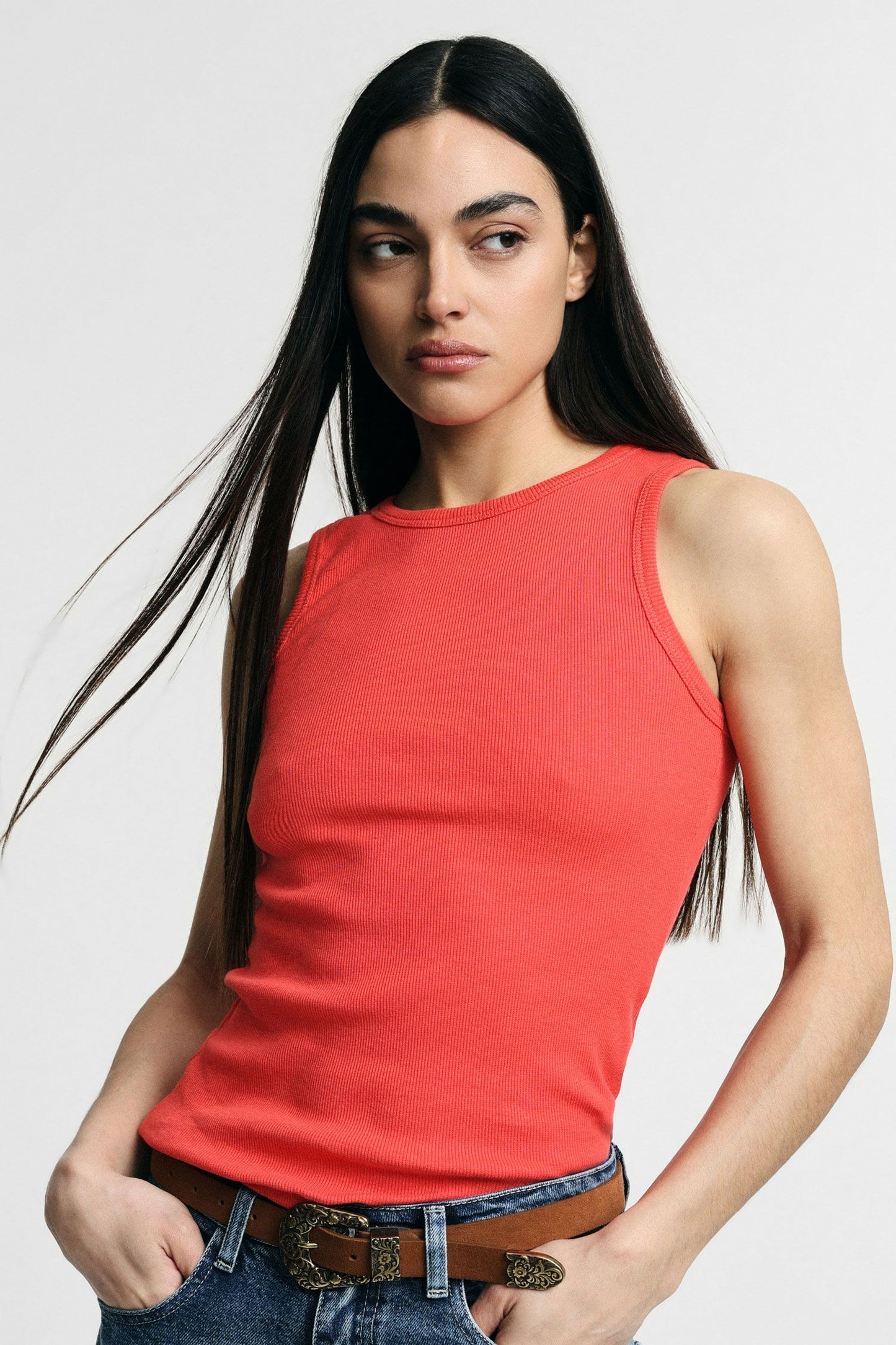 Top sleeveless round neck regular fit