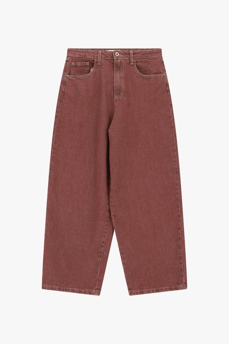 Tapered cropped jeans with central pleat