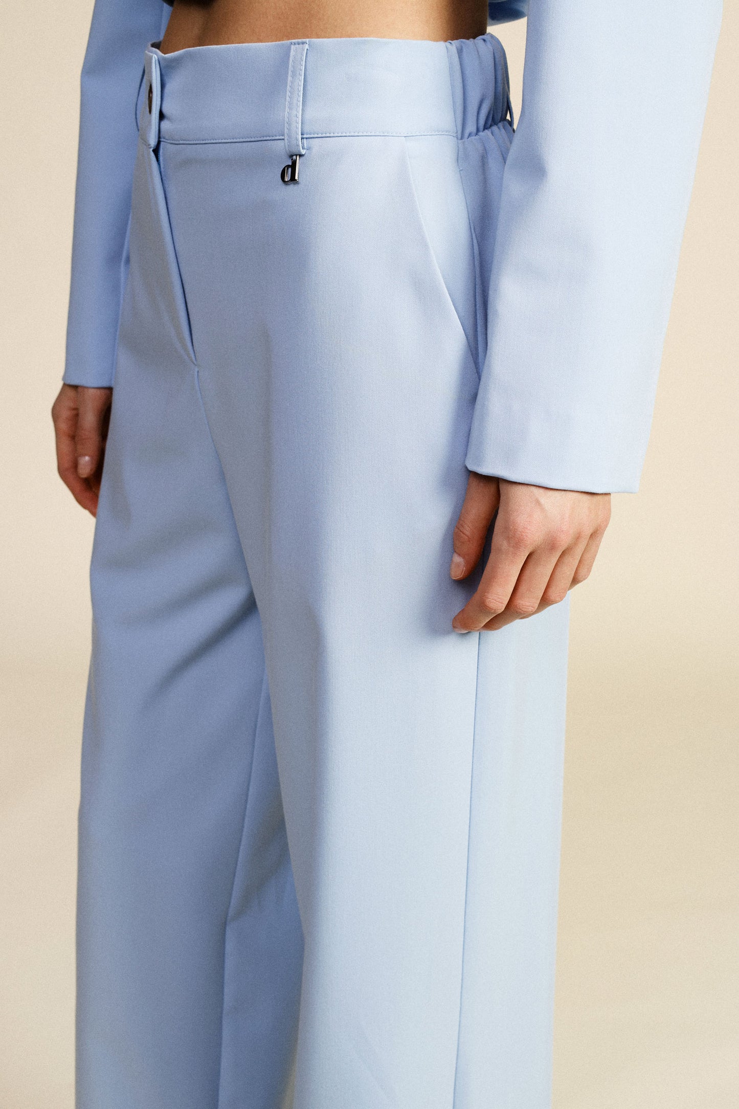Trousers palazzo high-rise wide leg silhouette