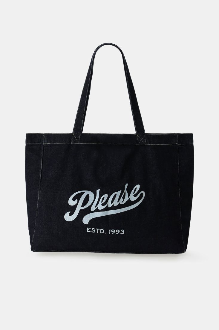 Large shopper bag with logo print