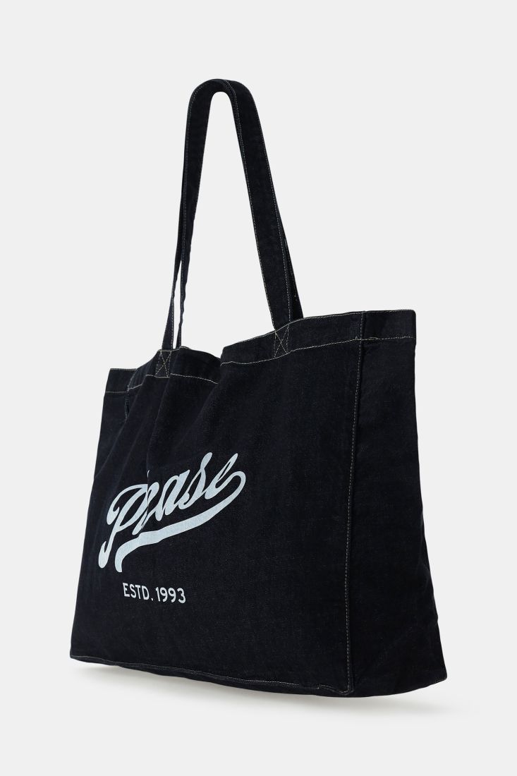 Large shopper bag with logo print