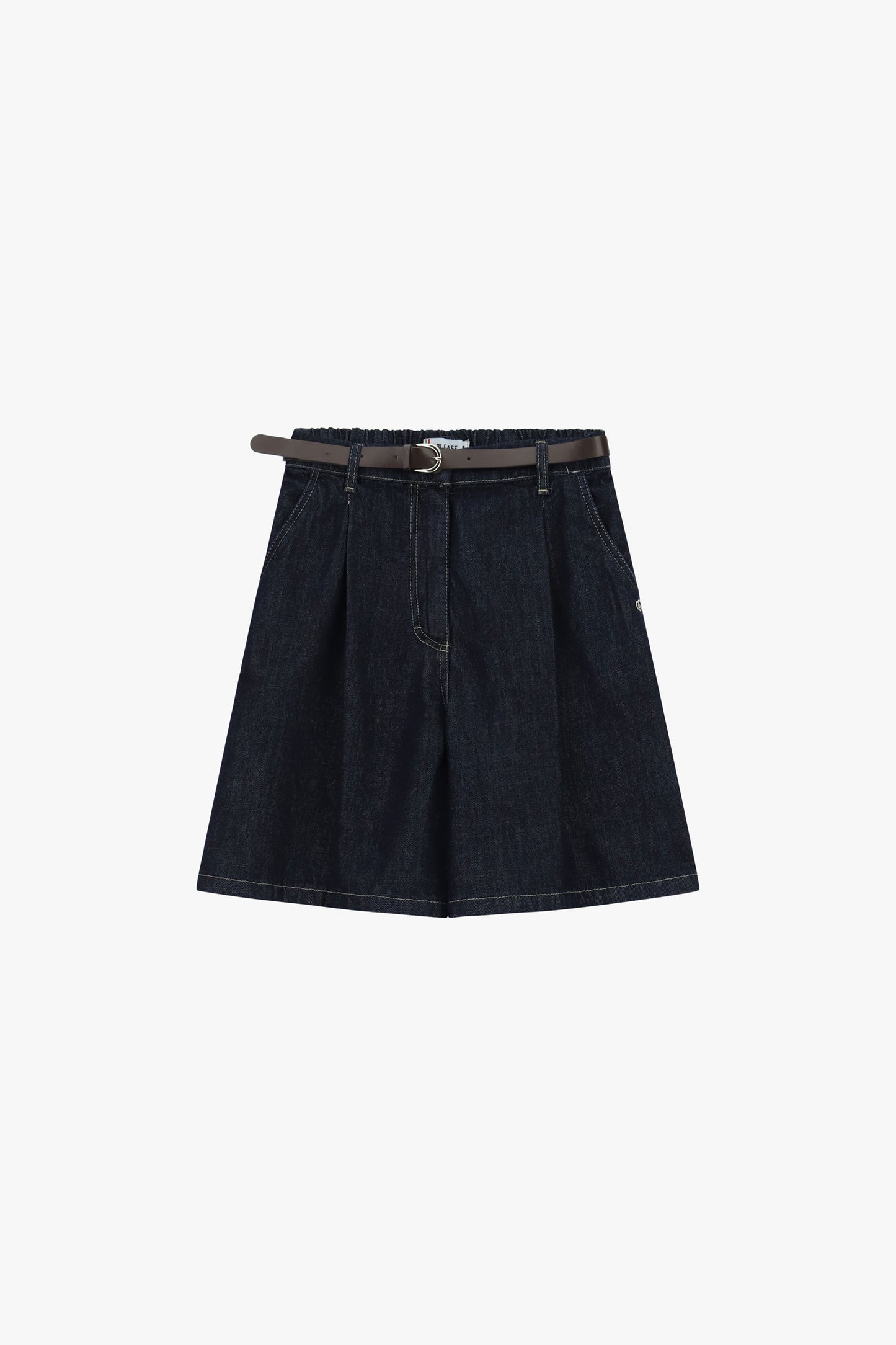 Bermuda shorts high waist with belt and pleats