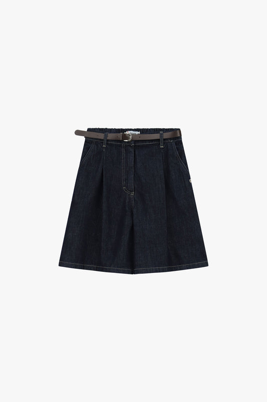Bermuda shorts high waist with belt and pleats