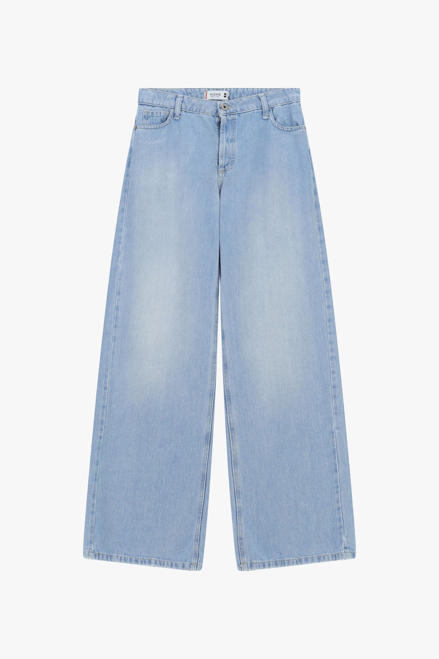 Jeans wide leg high rise five pockets