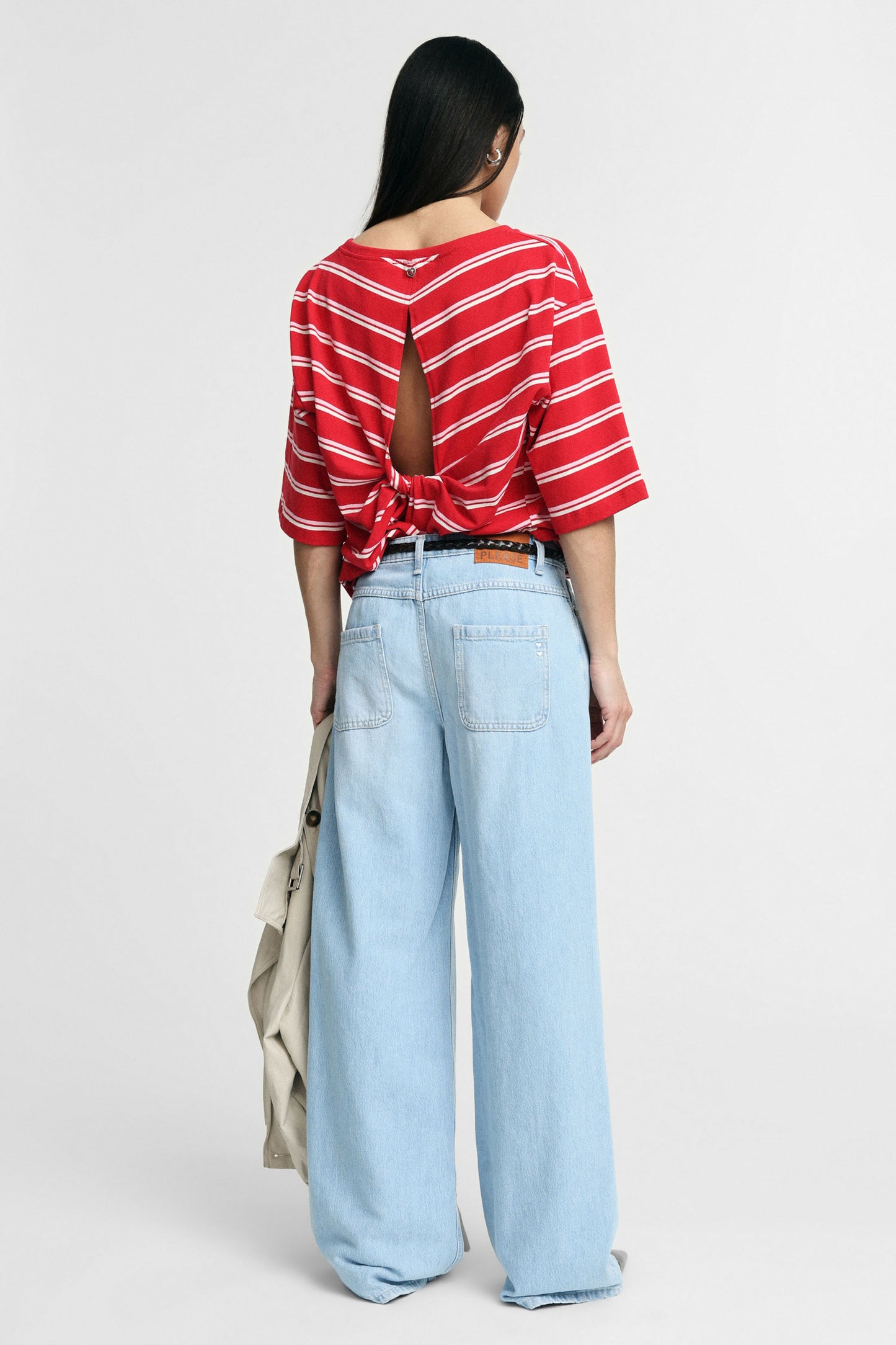 Jeans wide leg high rise five pockets