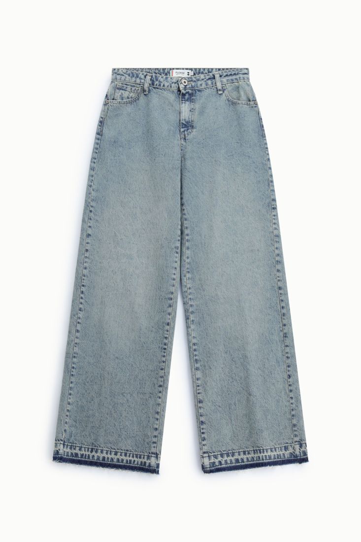 Jeans wide leg high-rise with wide hem