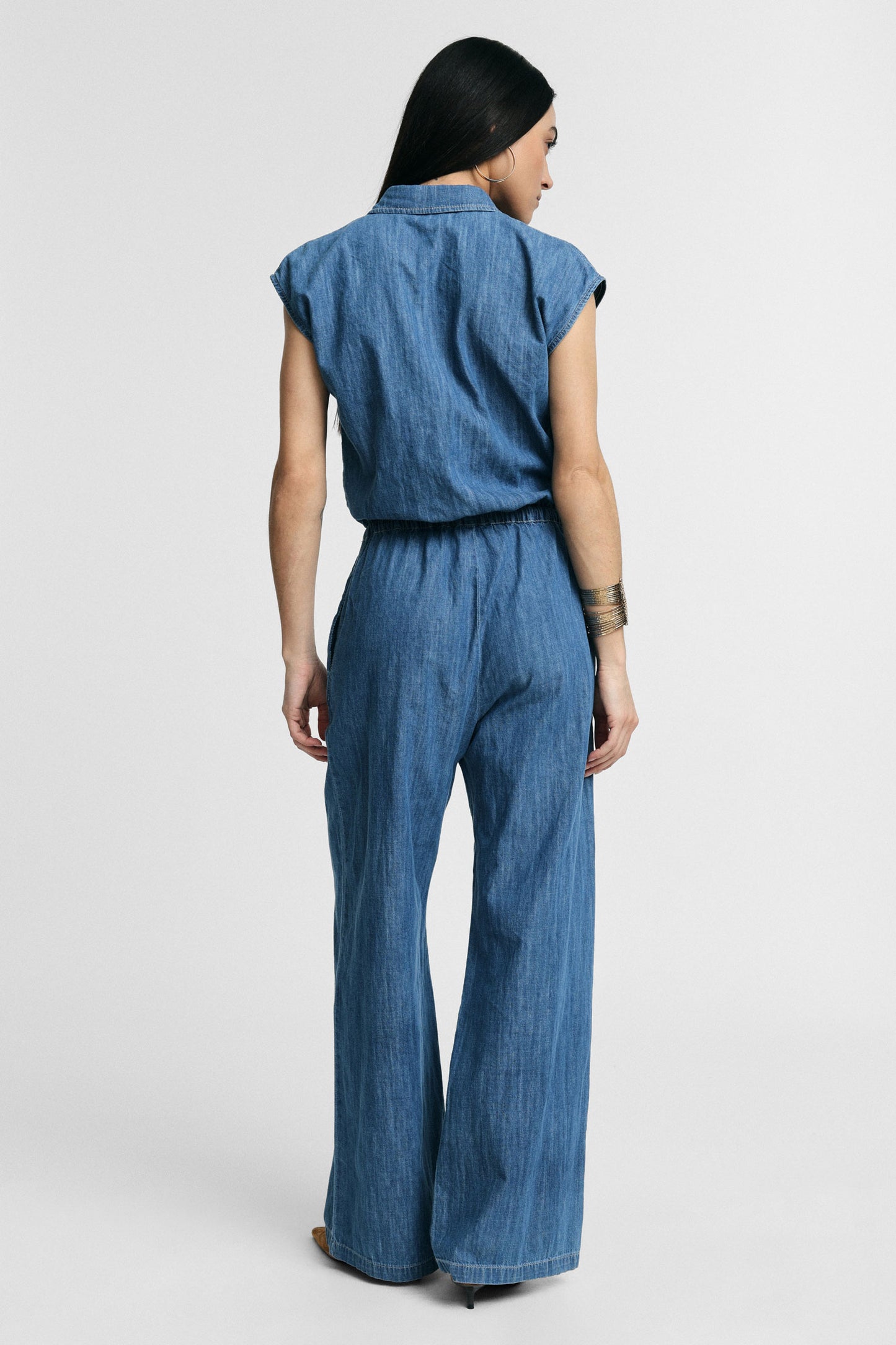 Jumpsuit long with drawstring and front buttons
