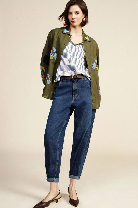 Balloon jeans with rolled ankle cuffs – JUST11 women's fashion