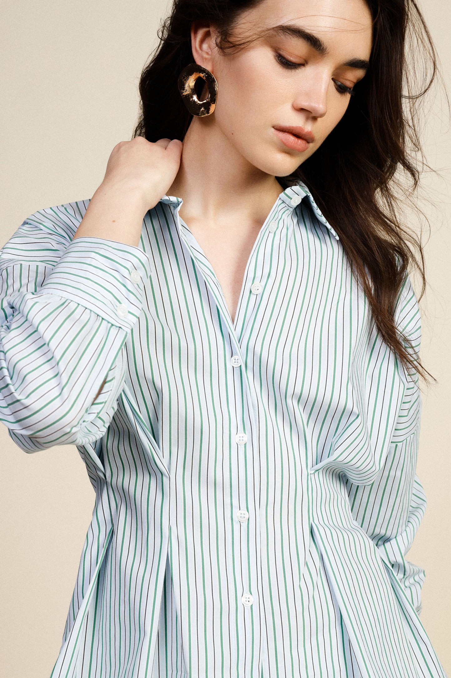 Striped regular-fit shirt with front darts