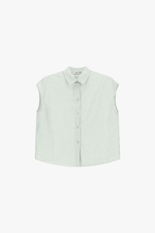 Sleeveless striped collared shirt – JUST11 Italian womenswear