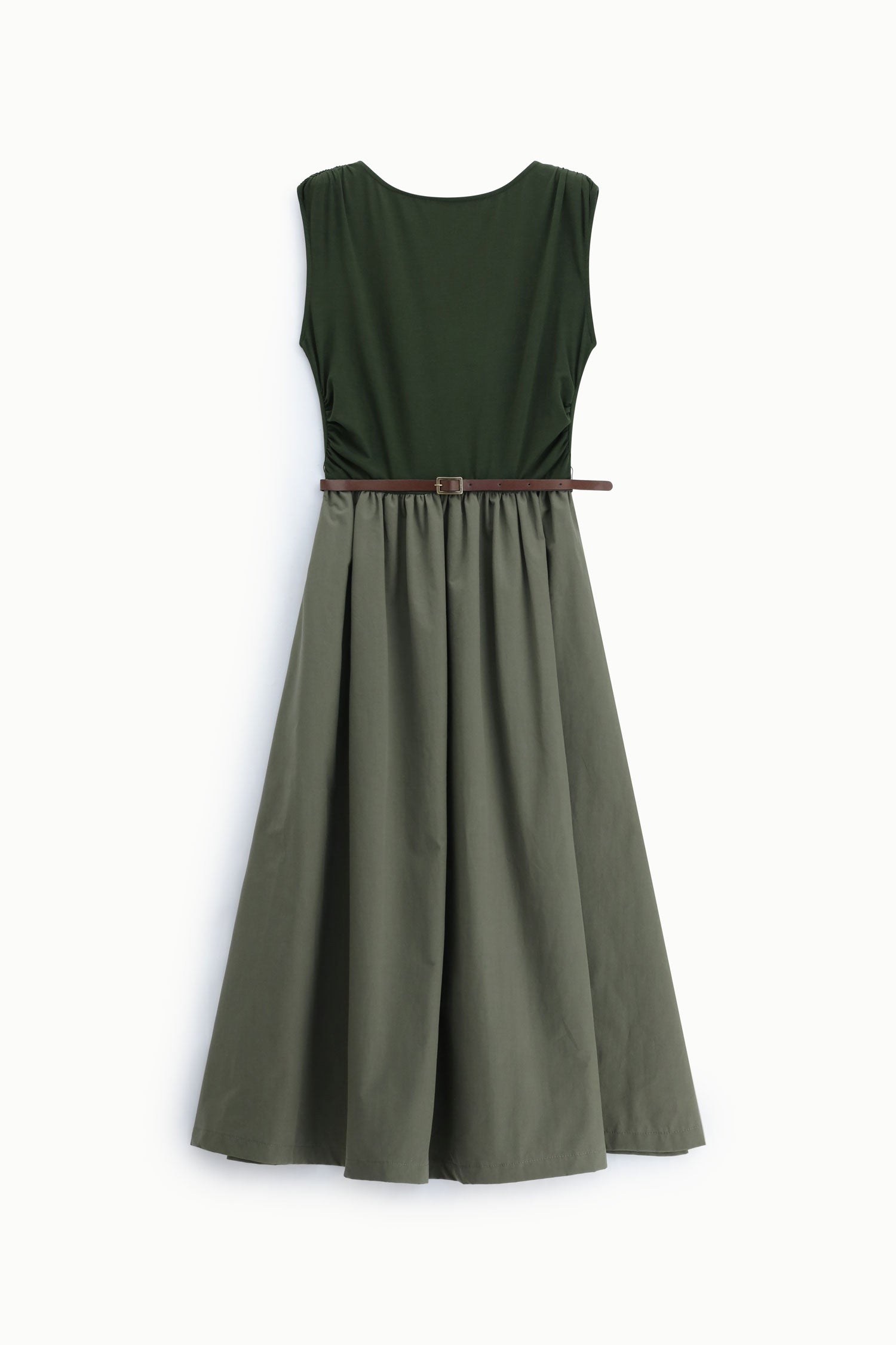 Long sleeveless dress with slim belt – JUST11 women's fashion