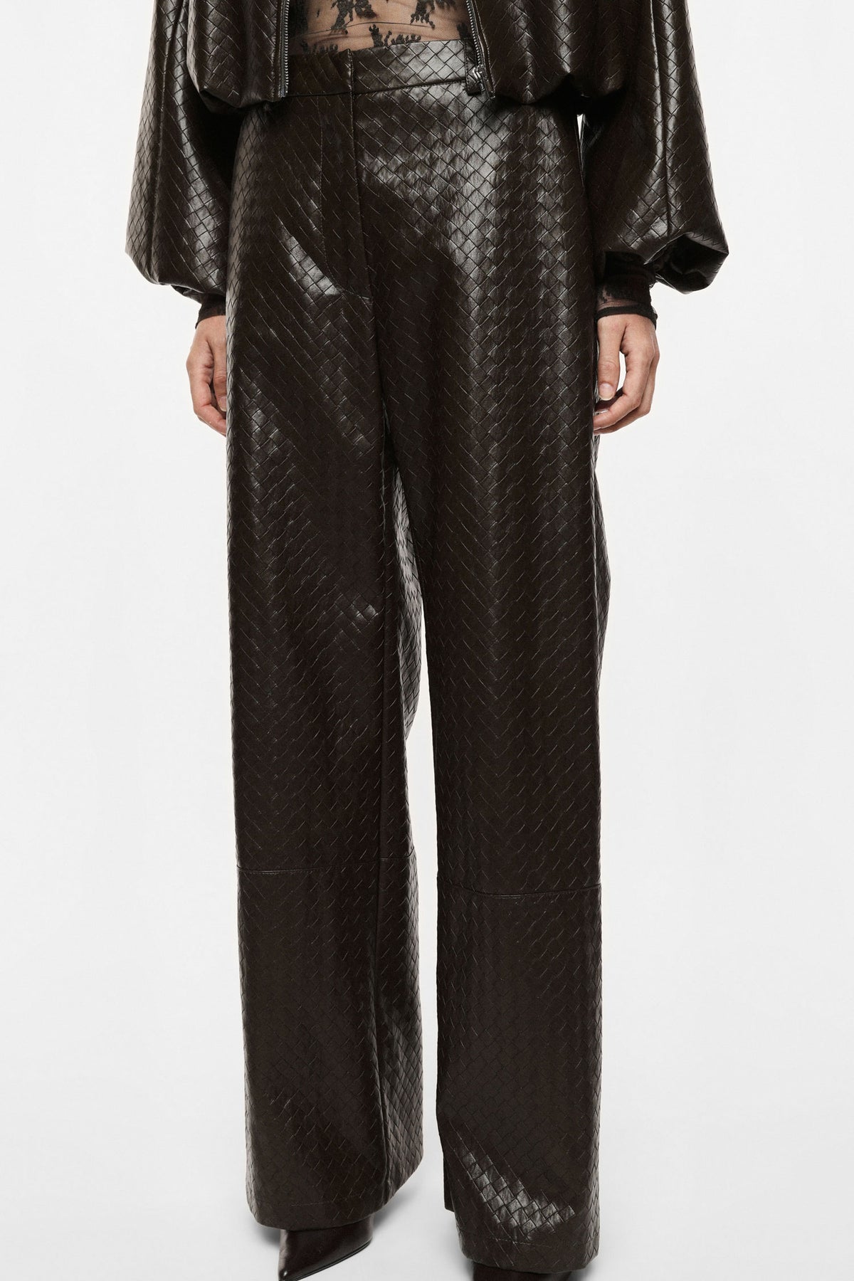 Palazzo trousers printed high rise