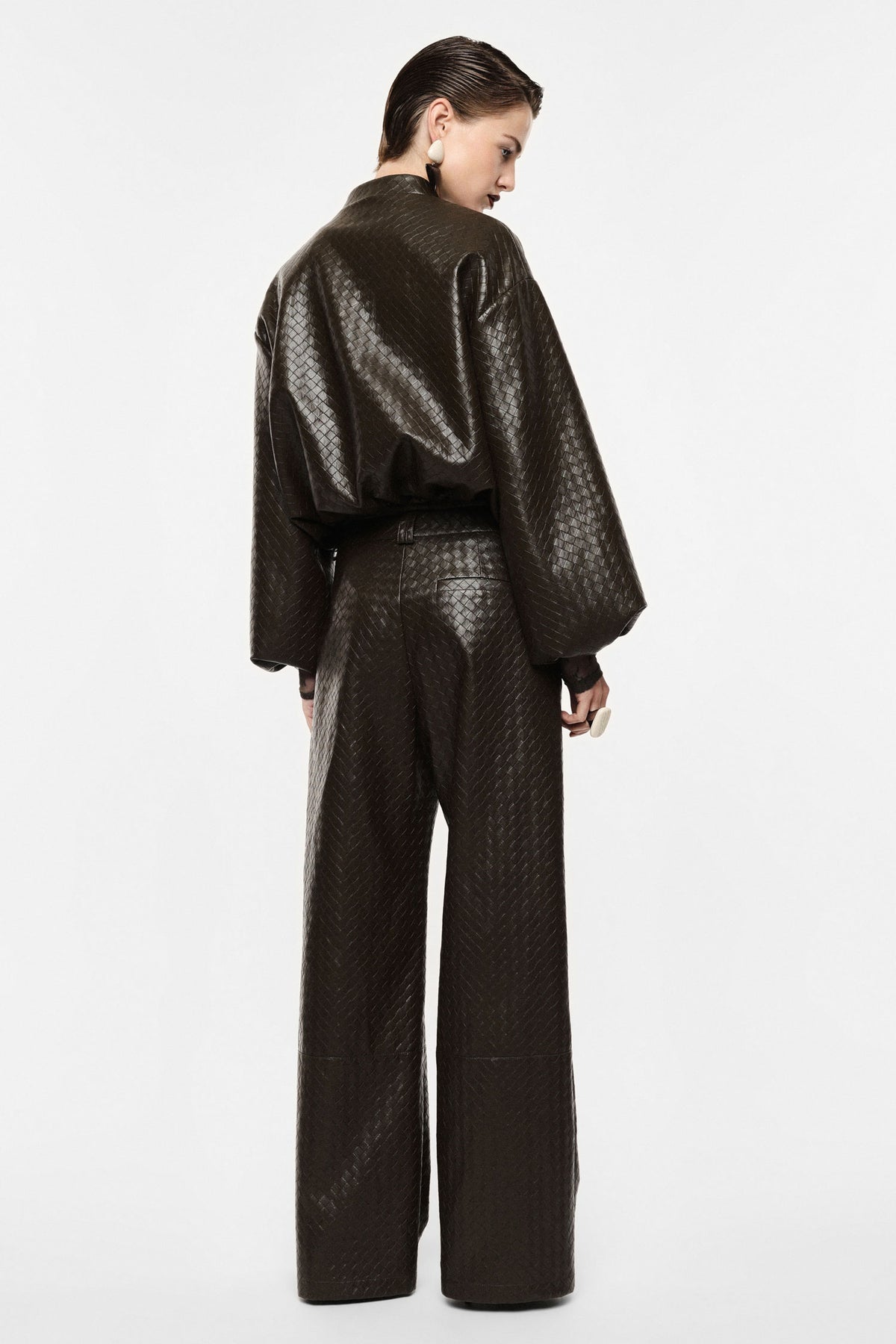 Palazzo trousers printed high rise