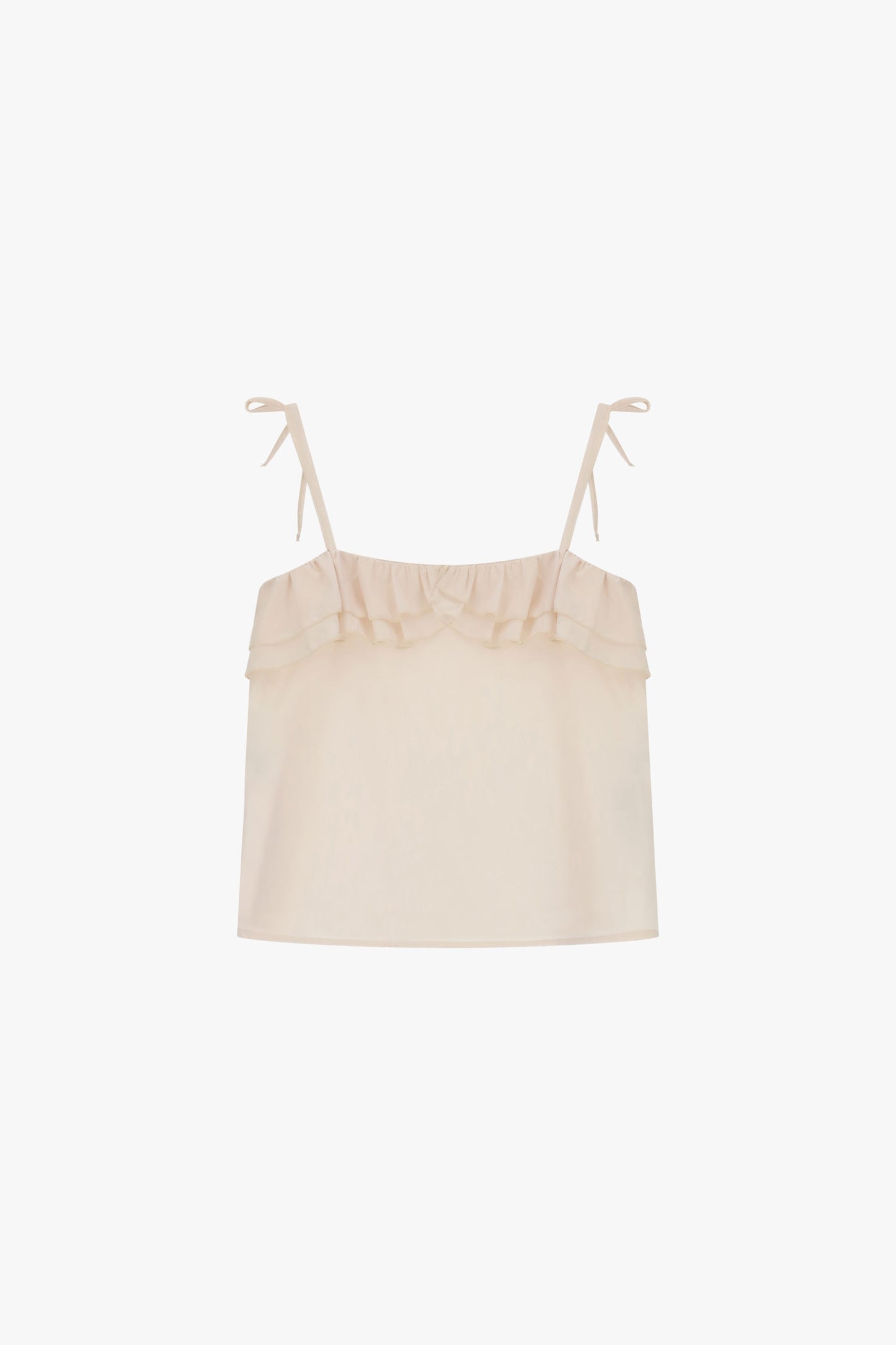 Top with adjustable straps and ruffle detail