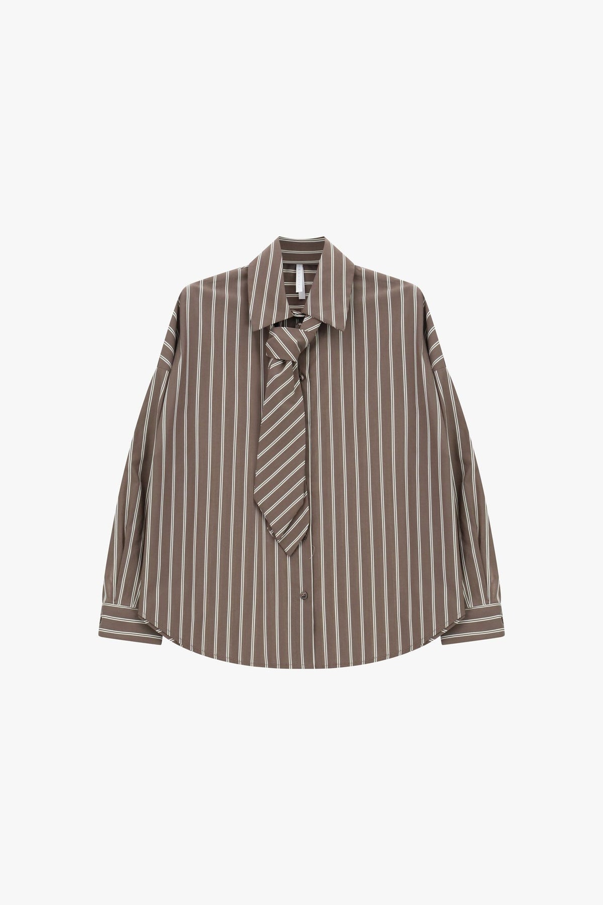 Striped shirt with coordinated tie accent