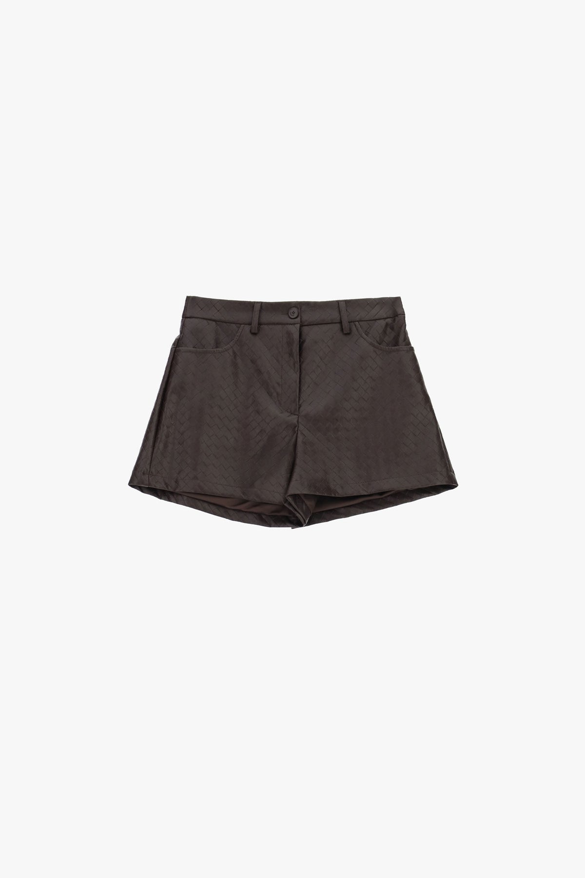 Mid-rise tailored shorts with front pockets