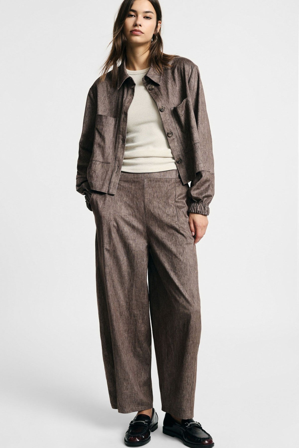 Palazzo trousers high waist with pleats