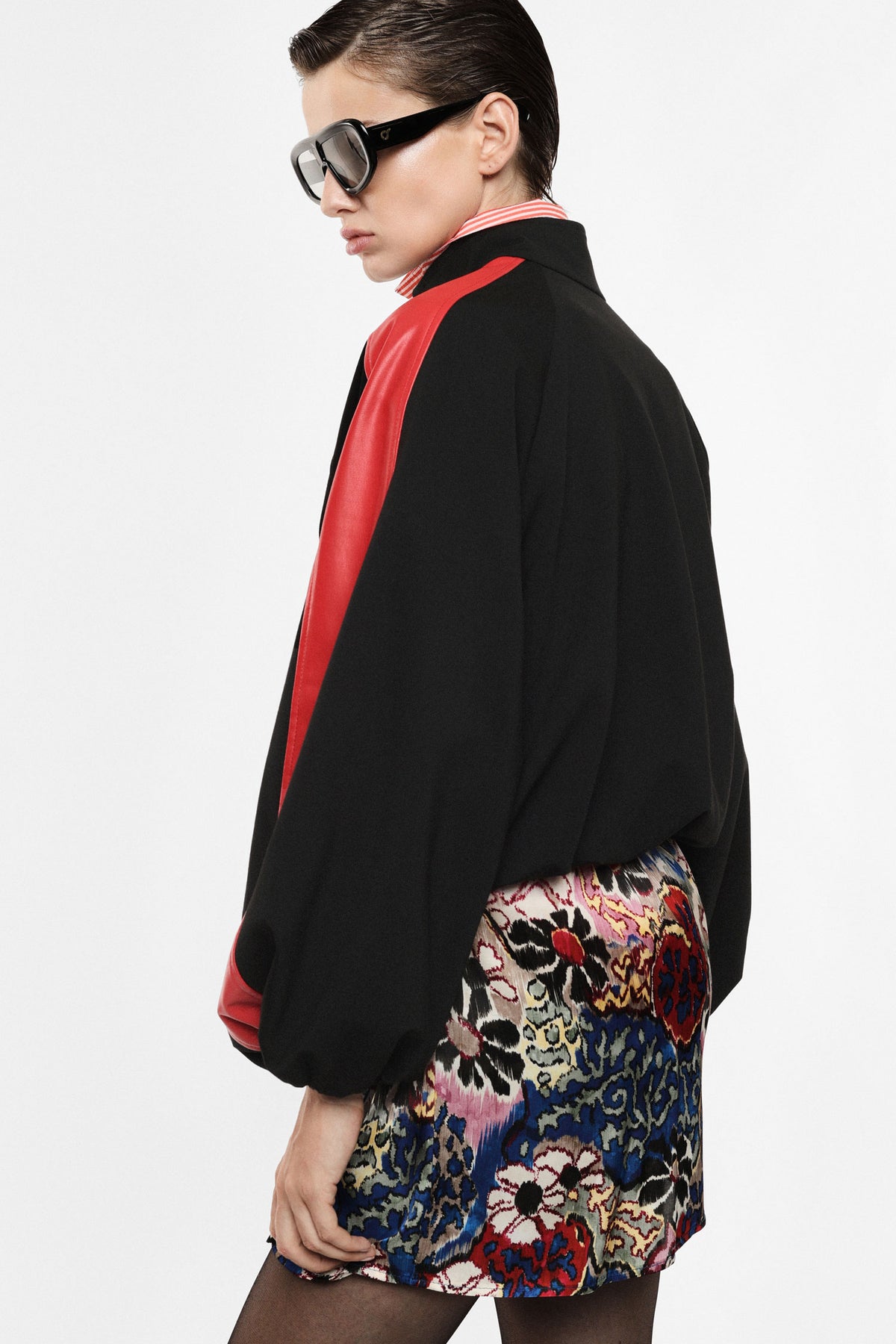 Bomber jacket with contrast panels
