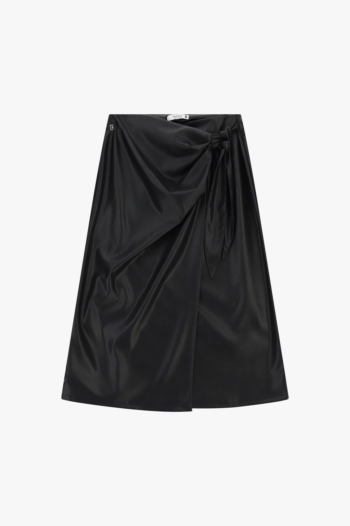 Midi skirt with side knot and draped detail