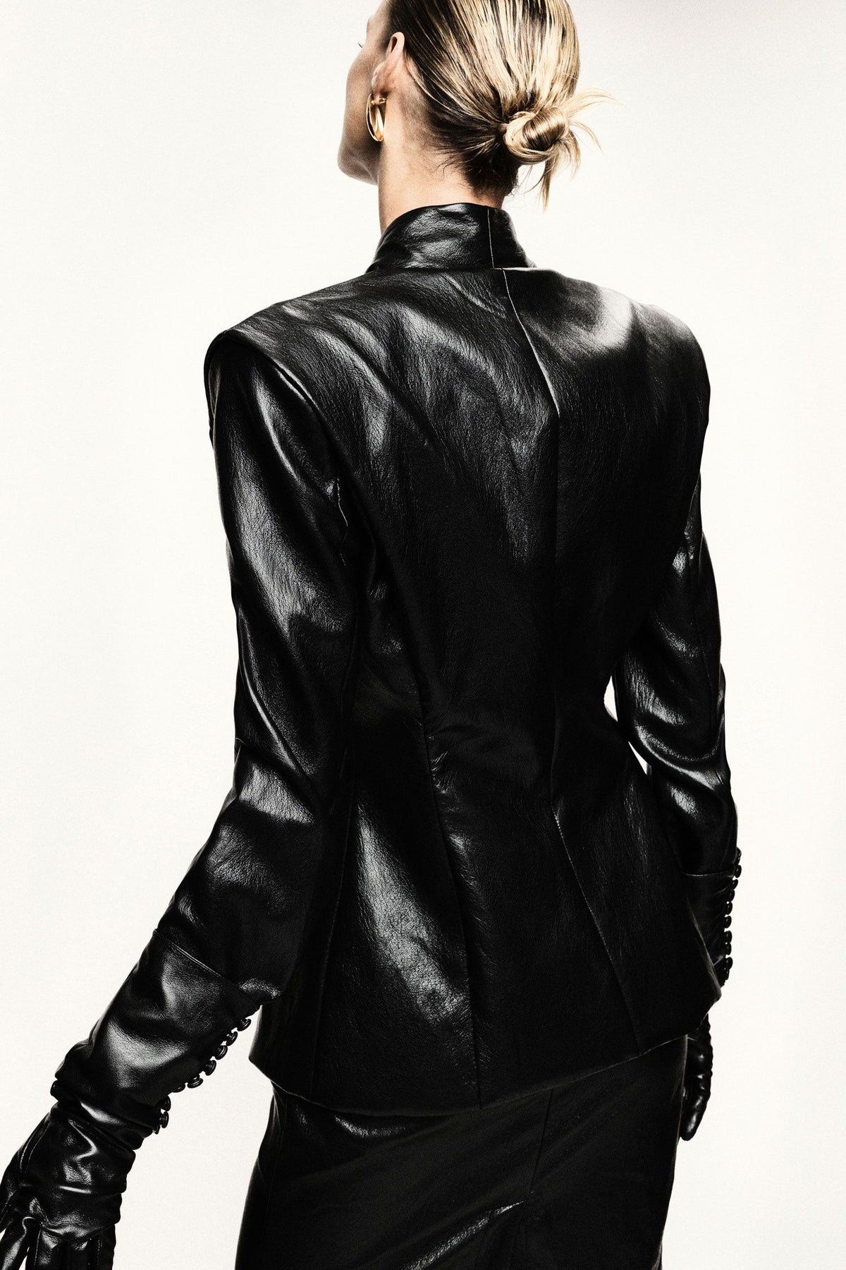 Structured faux leather jacket
