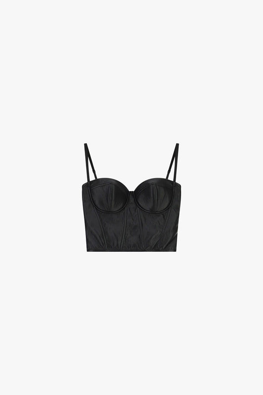 Structured bustier top with straps