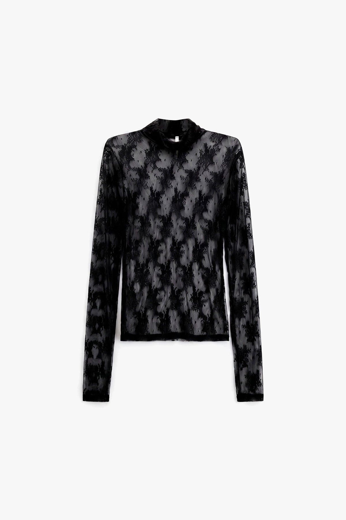 Long-sleeve t-shirt sheer floral pattern