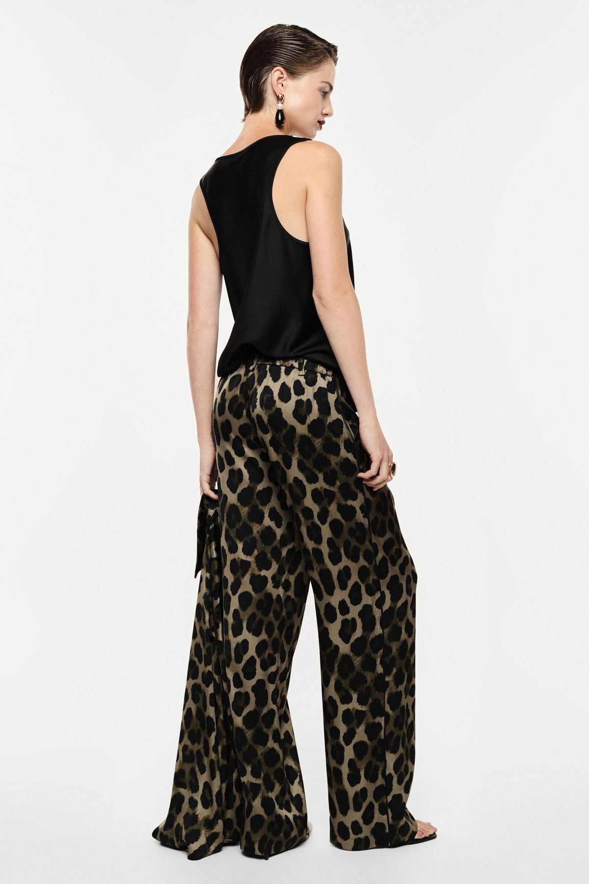 Palazzo trousers high waist animal print