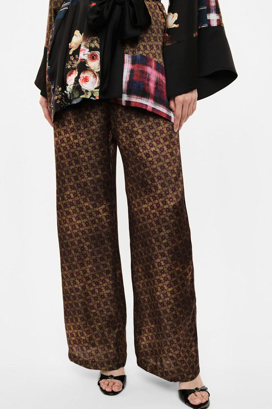 Printed high-waist palazzo trousers