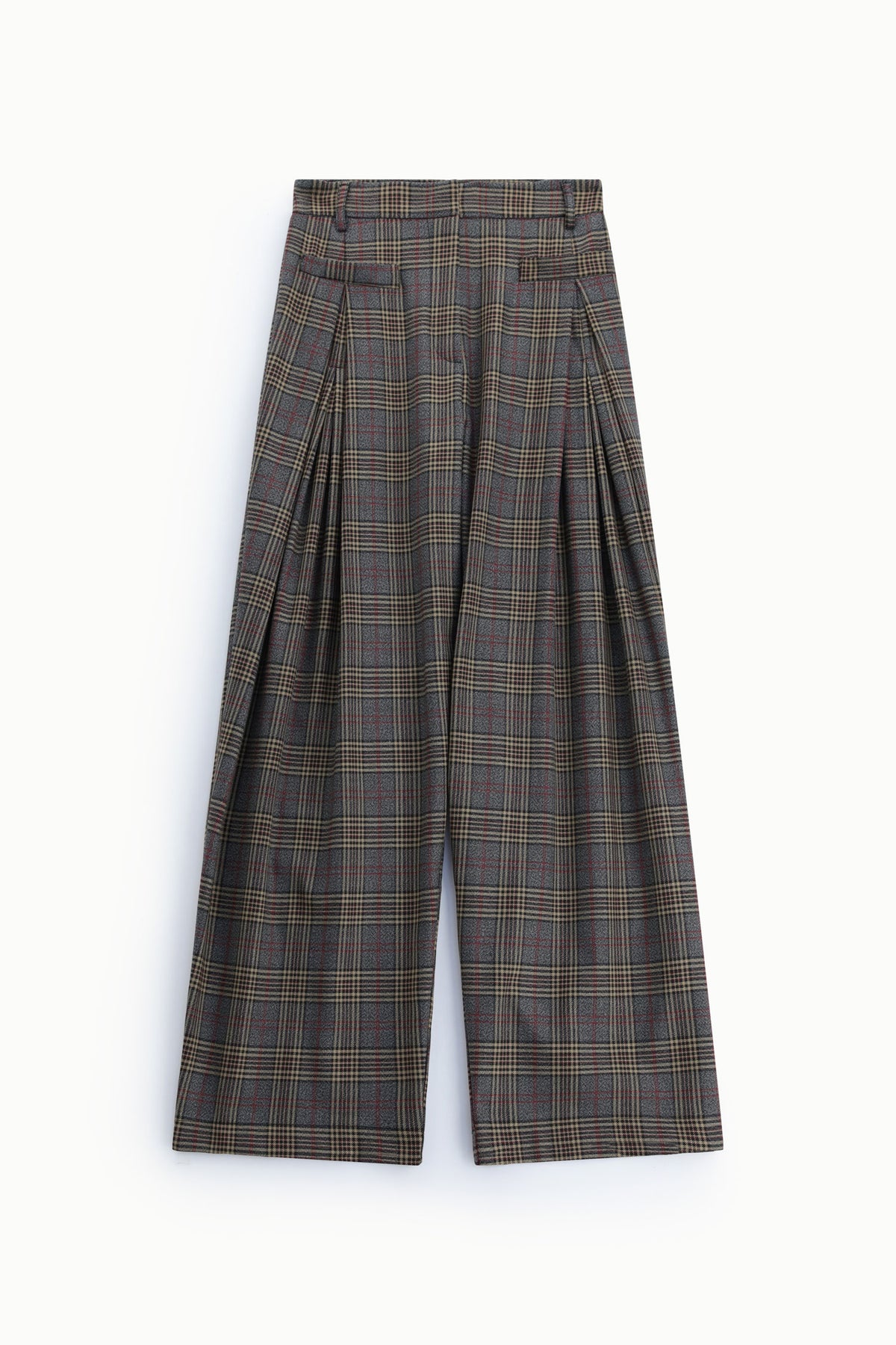 Palazzo trousers with print, high waist and pleats