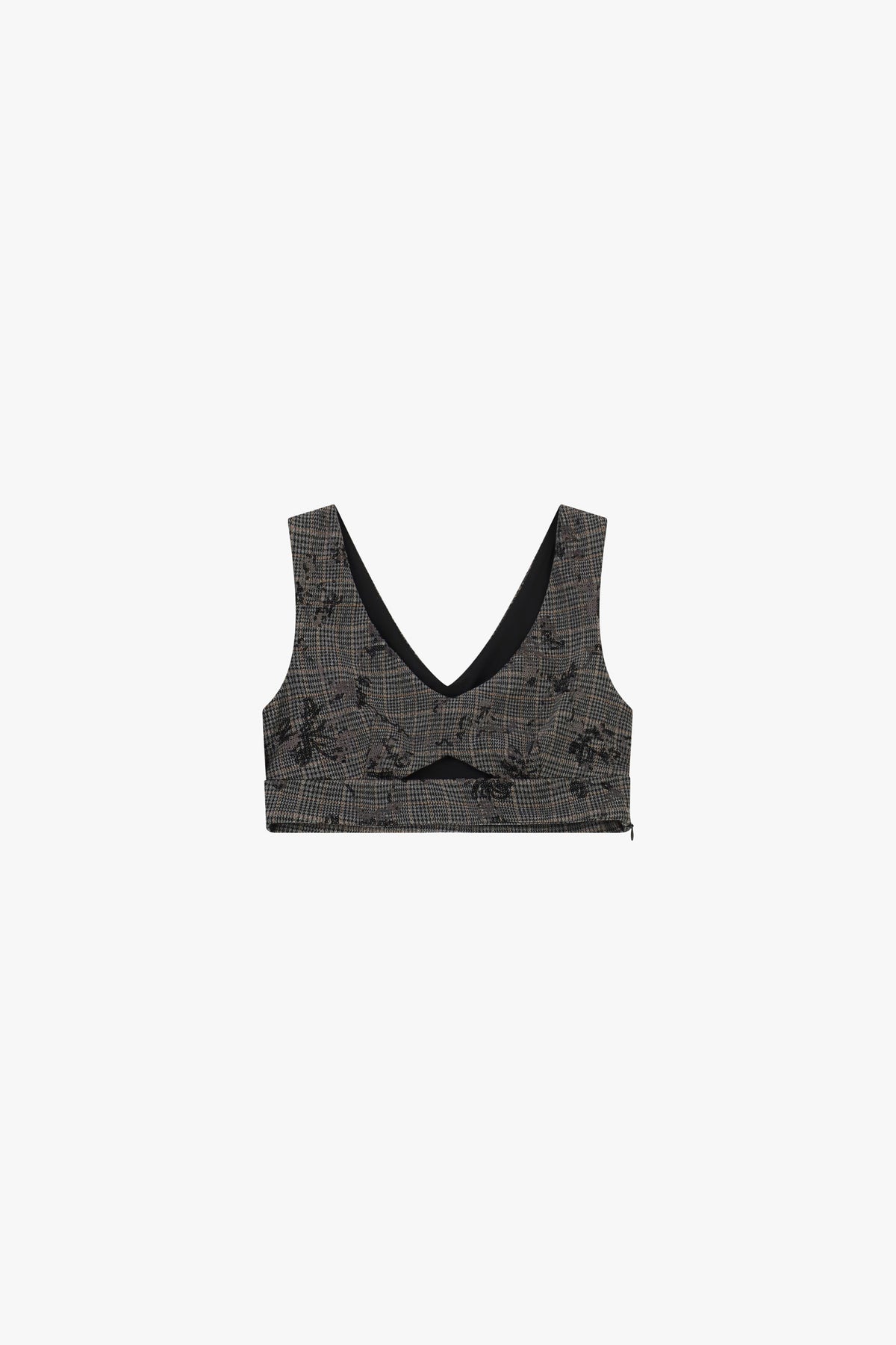 Cropped houndstooth sleeveless top
