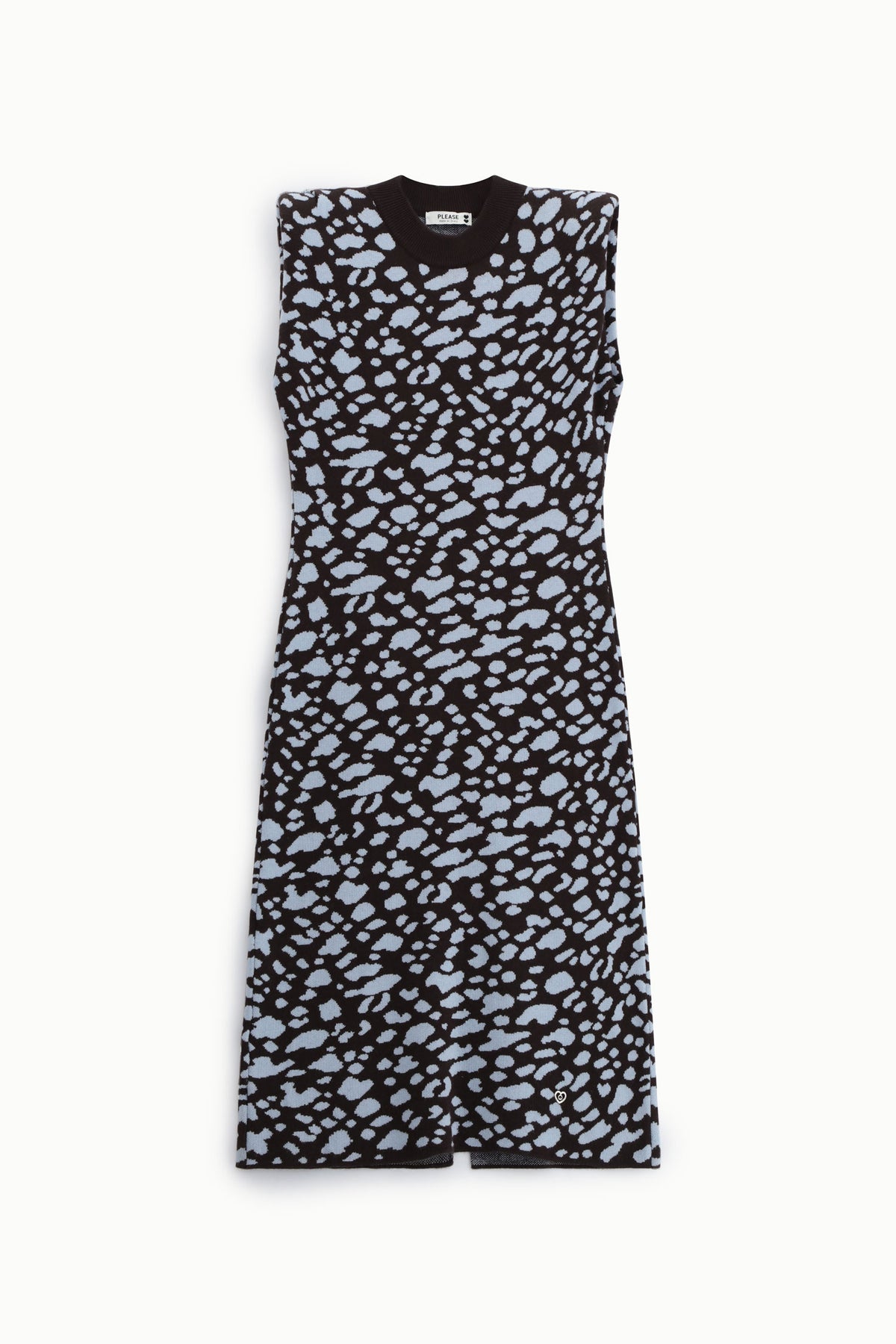 Midi dress sleeveless with abstract print