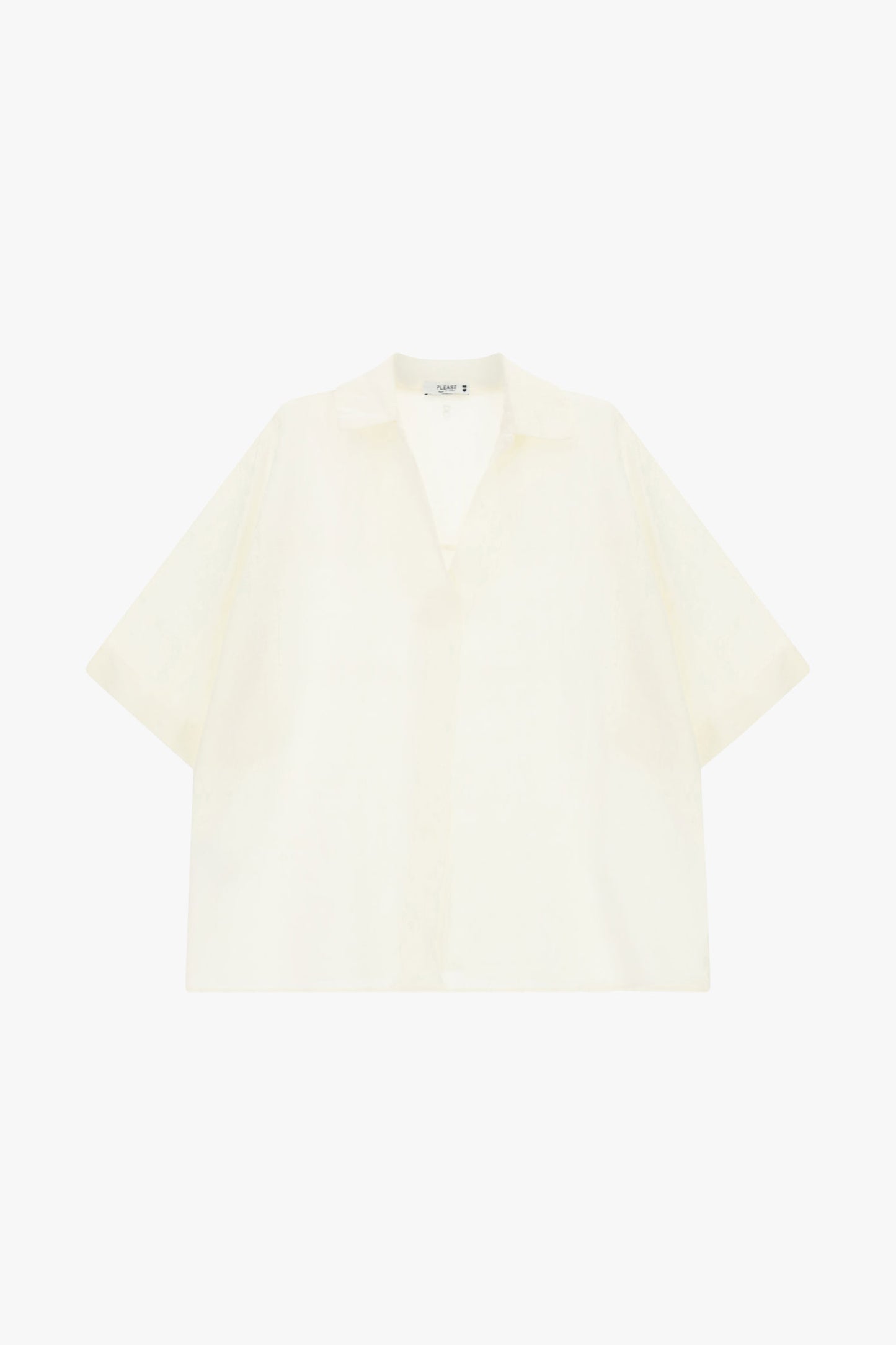 Shirt boxy fit classic collar short sleeves