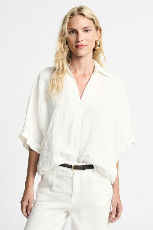 Shirt boxy fit classic collar short sleeves – JUST11 women's fashion