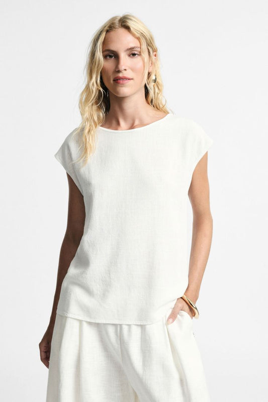 Sleeveless top round neckline regular fit – JUST11 women's fashion