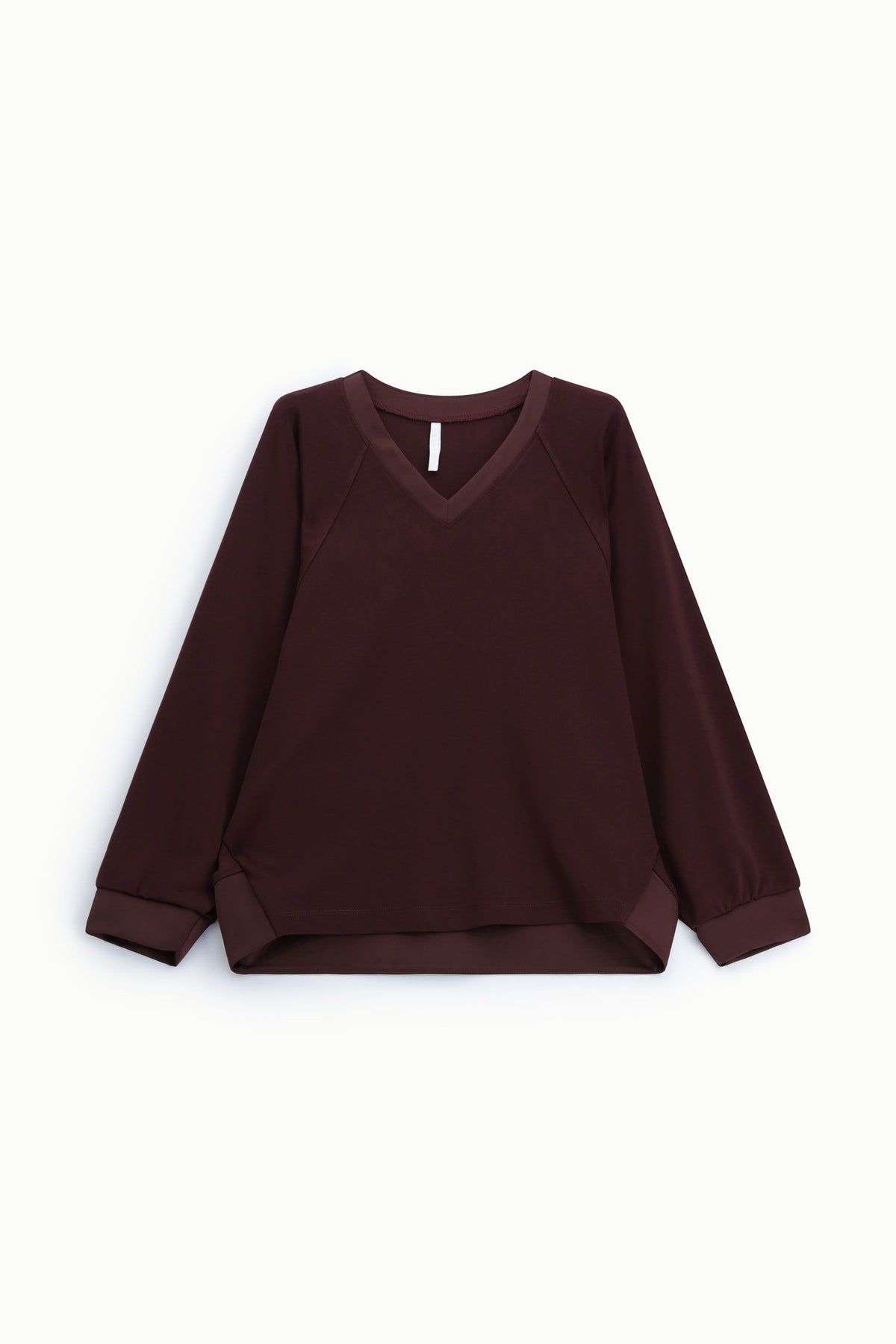 V-neck long-sleeve sweatshirt