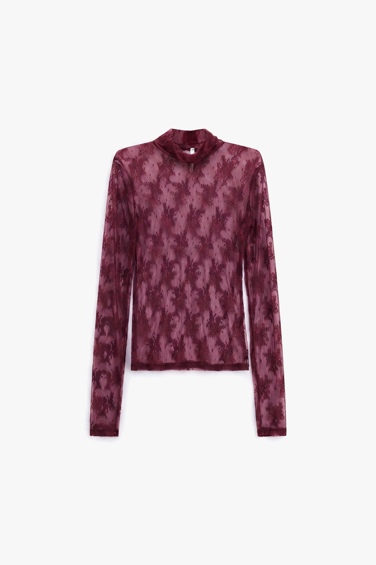 Long-sleeve t-shirt sheer floral pattern