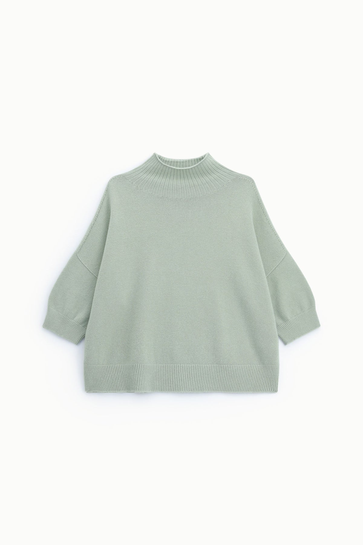 Three-quarter sleeve turtleneck sweater