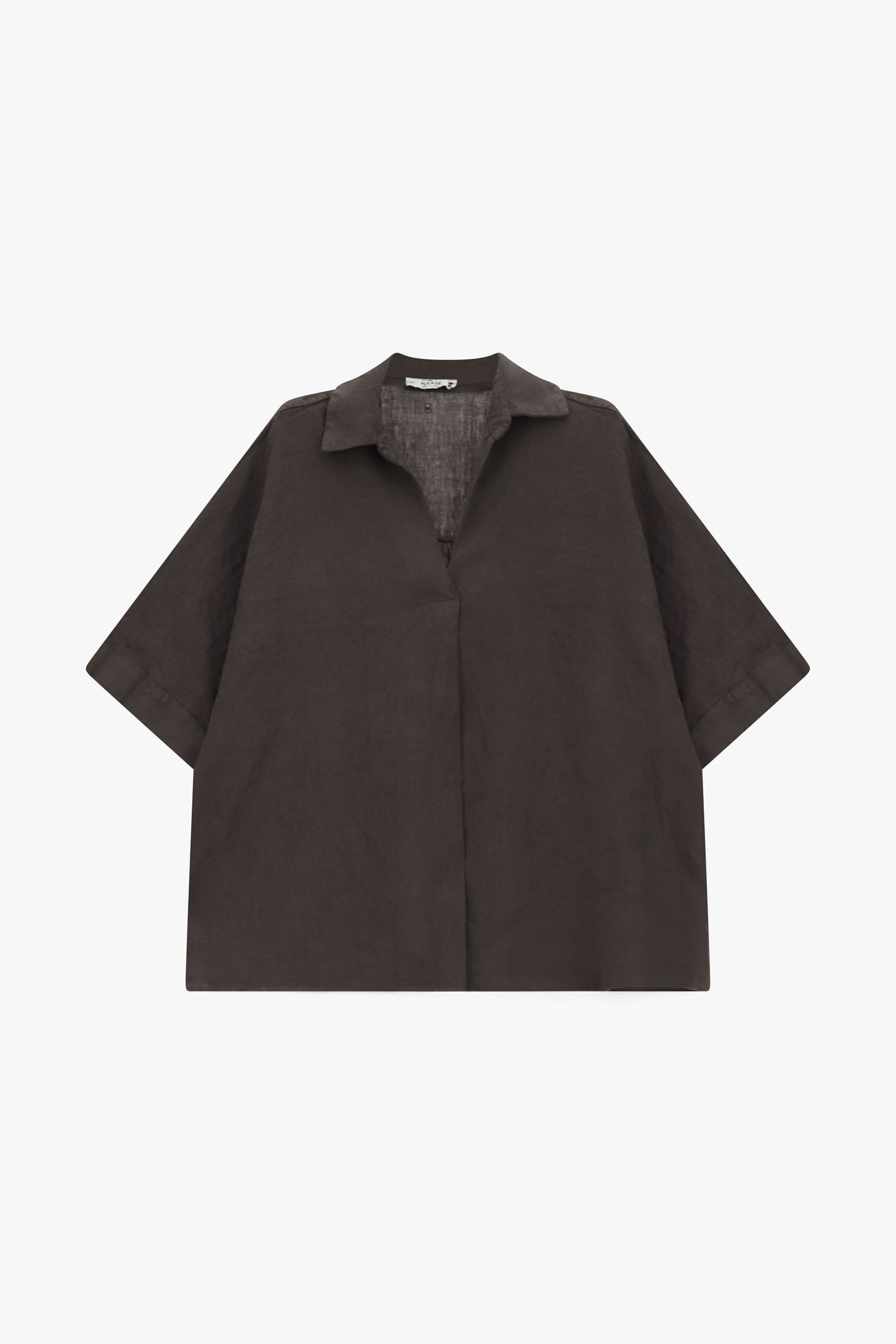 Shirt boxy fit classic collar short sleeves