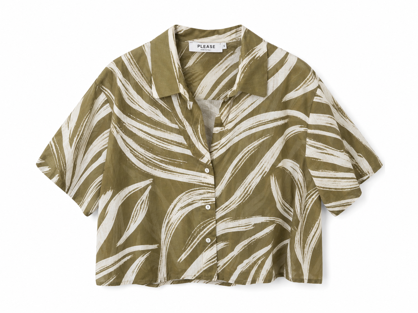 Olive Abstract Print Relaxed Shirt – JUST11 women's fashion
