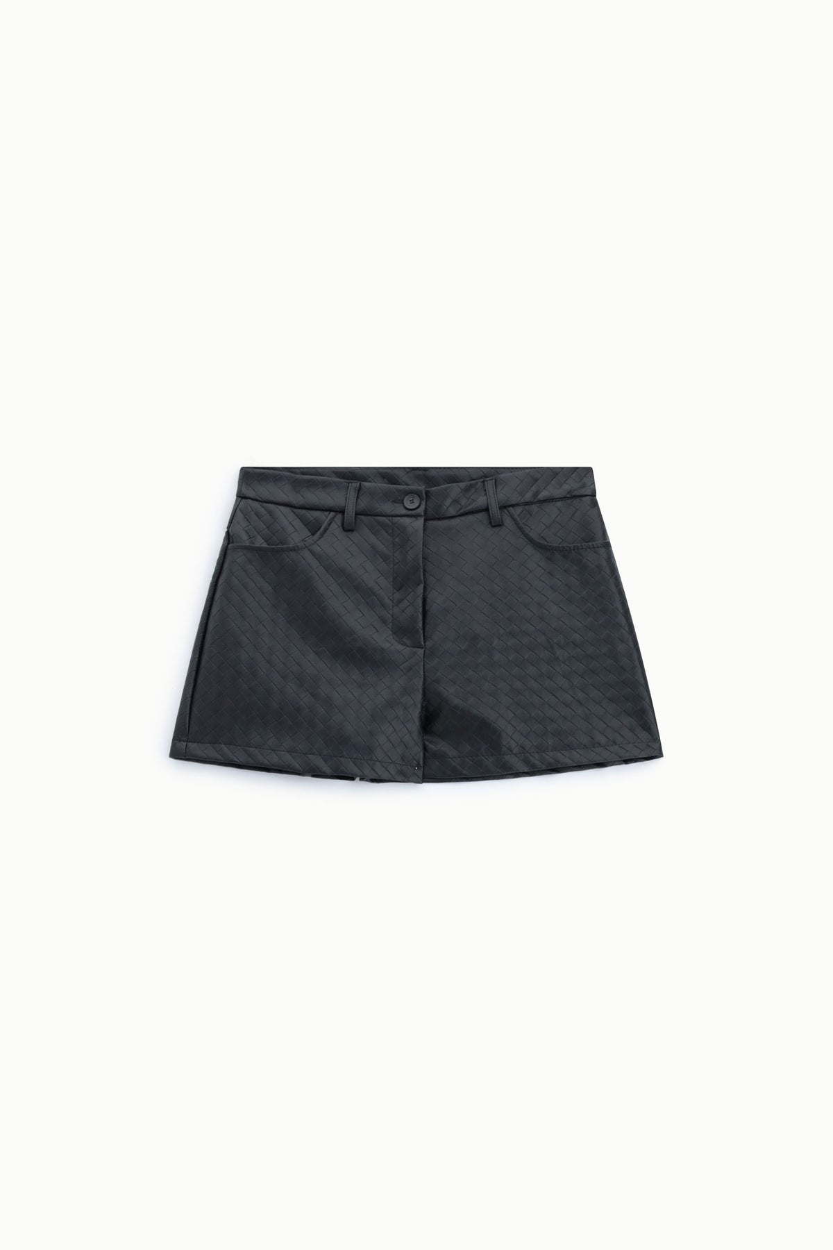 Mid-rise tailored shorts with front pockets - Black